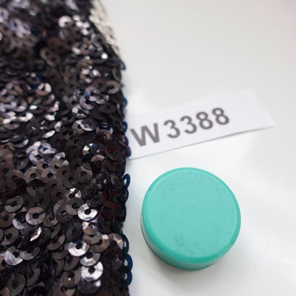 Black Sequin Top Women 2XS Cotton Blouse Party Club Allover Sparkle Bling J CREW - Picture 8 of 8